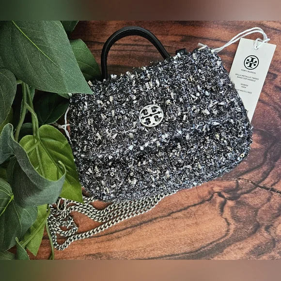 Tory Burch Willa metallic top handle 3 in 1 crossbody nwt nano bag Black multi - Picture 1 of 10